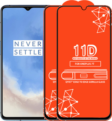 Qyist Edge To Edge Tempered Glass for Oneplus 7T(Pack of 2)