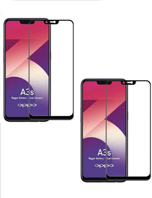 NaturalBuy Edge To Edge Tempered Glass for Oppo A3s-| / Tempered Glass | Screen Protector Full HD Quality Tempered Glass Anti-Scratch Edge to Edge Coverage with Easy Installation Kit (Black) |(Pack of 2)