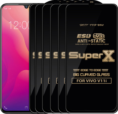 Qyist Edge To Edge Tempered Glass for VIVO V11i(Pack of 6)