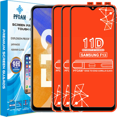 PFOAM Edge To Edge Tempered Glass for SAMSUNG GALAXY F13(Pack of 3)