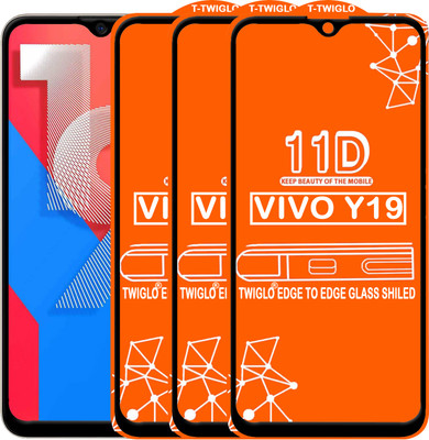 TWIGLO Edge To Edge Tempered Glass for VIVO Y19(Pack of 3)