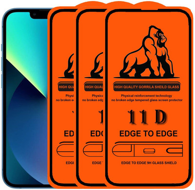 HIE POWER Edge To Edge Tempered Glass for Apple iphone 12 Mini -11D Glass (Pack Of 3)(Pack of 3)