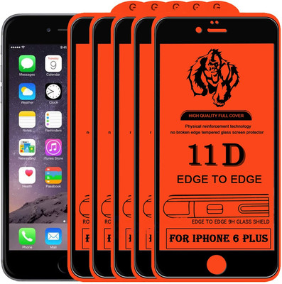 NaturalBuy Edge To Edge Tempered Glass for IPhone 6 Plus(9H -11D-11D-Pack of 5)(Pack of 5)