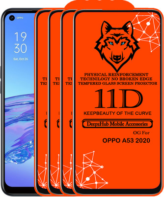 DeepzHub Edge To Edge Tempered Glass for OPPO A53 2020(Pack of 4)