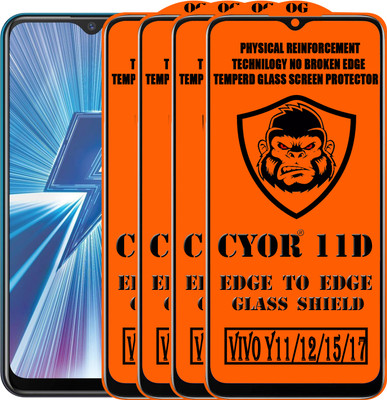 CYOR Edge To Edge Tempered Glass for VIVO Y17(Pack of 4)