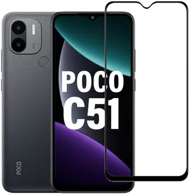 HOBBYTRONICS Edge To Edge Tempered Glass for POCO C51, Poco C51(Pack of 1)