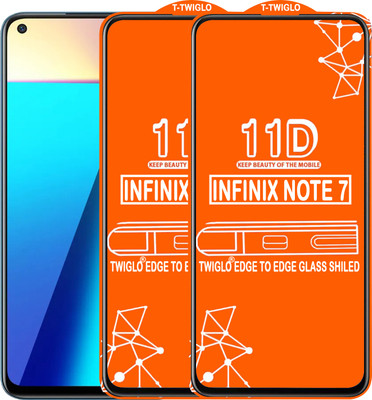 TWIGLO Edge To Edge Tempered Glass for INFINIX NOTE 7(Pack of 2)