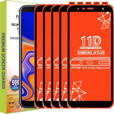PFOAM Edge To Edge Tempered Glass for SAMSUNG GALAXY J6 PLUS(Pack of 5)