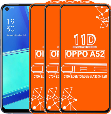 CYOR Edge To Edge Tempered Glass for OPPO A52(Pack of 3)