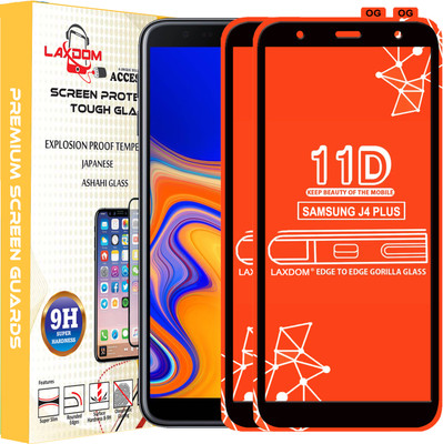 Laxdom Edge To Edge Tempered Glass for SAMSUNG GALAXY J4 PLUS(Pack of 2)