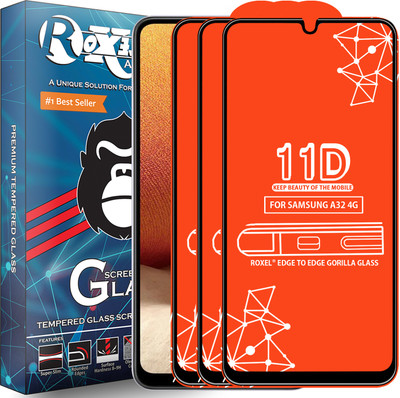 Roxel Edge To Edge Tempered Glass for Samsung A32 4G(Pack of 3)