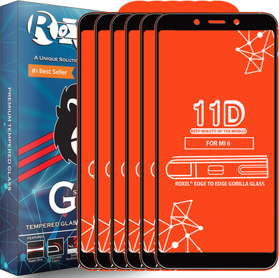 Roxel Edge To Edge Tempered Glass for Mi Redmi 6(Pack of 6)