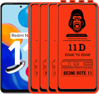 Laxdom Edge To Edge Tempered Glass for REDMI NOTE 11(Pack of 4)