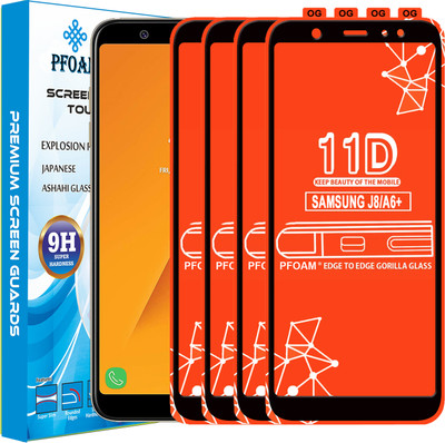 PFOAM Edge To Edge Tempered Glass for Samsung Galaxy J8(Pack of 4)