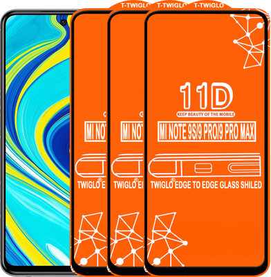TWIGLO Edge To Edge Tempered Glass for REDMI NOTE 9S(Pack of 3)