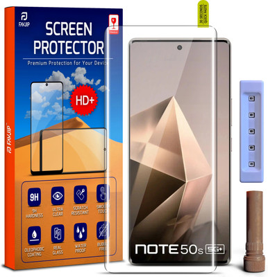 FAVJIP Edge To Edge Tempered Glass for Infinix Note 50s 5G+, Infinix Note 50s 5G+, Note 50s 5G, 3D Curved UV Liquide Glue Screen Guard with Easy Installation Kit(Pack of 1)