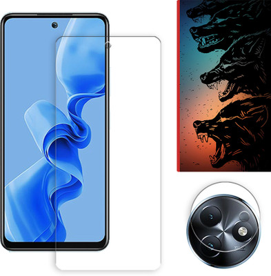 ARBAN Edge To Edge Tempered Glass for itel S24 4G Tempered Screen Protector | Anti-Scratch | Edge to Edge Full Coverage | 9H Hardness ( 1 FRONT SCREEN GUARD + 1 CAMERA LENS PROTECTOR + 1 FREE BACK EMBOSSED SKIN061 )(Pack of 1)