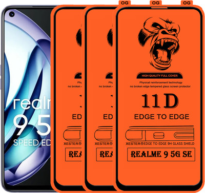PFOAM Edge To Edge Tempered Glass for REALME 9 5G SE(Pack of 3)