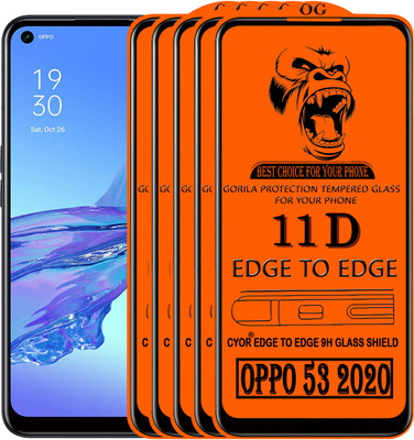 CYOR Edge To Edge Tempered Glass for OPPO A53 2020(Pack of 5)