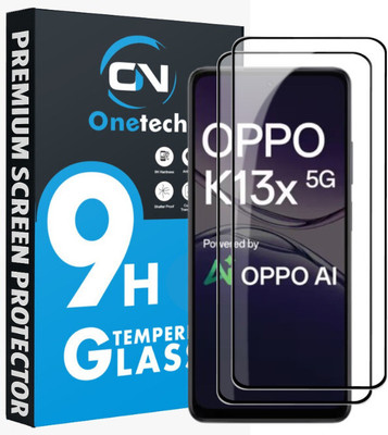 OneTech Edge To Edge Tempered Glass for Oppo K13X 5G 9H Hardness, Premium HD+ Screen Protector(Pack of 2)