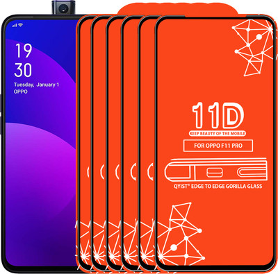 Qyist Edge To Edge Tempered Glass for Oppo F11 Pro(Pack of 6)