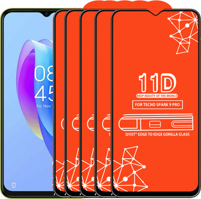 Qyist Edge To Edge Tempered Glass for Tecno Spark 9 Pro(Pack of 5)