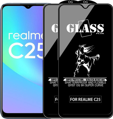 Qyist Edge To Edge Tempered Glass for REALME C25(Pack of 2)