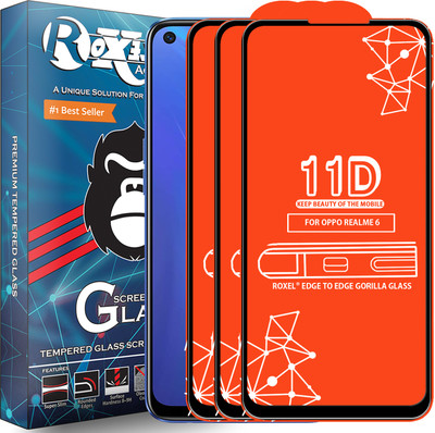 Roxel Edge To Edge Tempered Glass for Realme 6(Pack of 3)