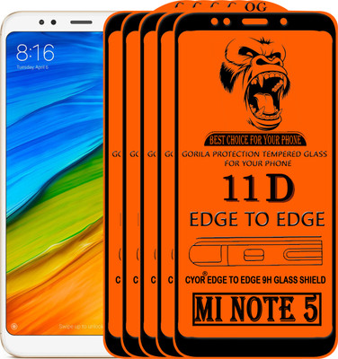 CYOR Edge To Edge Tempered Glass for Mi Redmi Note 5(Pack of 5)