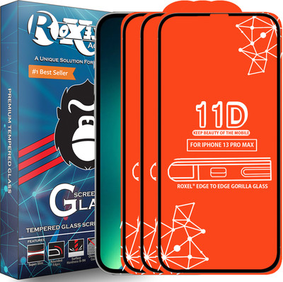 Roxel Edge To Edge Tempered Glass for Iphone 13 Pro Max(Pack of 3)