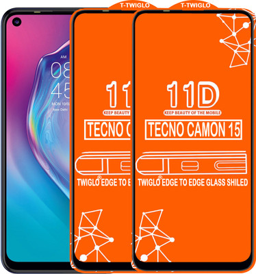 TWIGLO Edge To Edge Tempered Glass for TECNO CAMON 15(Pack of 2)