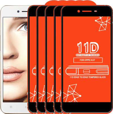 Roxel Edge To Edge Tempered Glass for Oppo A37(Pack of 5)