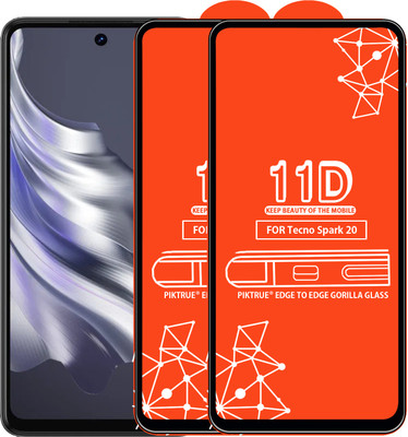PikTrue Edge To Edge Tempered Glass for Tecno Spark 20(Pack of 2)