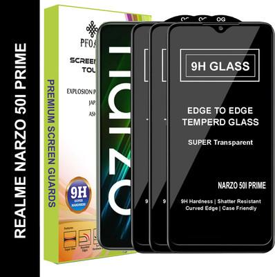 PFOAM Edge To Edge Tempered Glass for REALME NARZO 50I PRIME(Pack of 3)