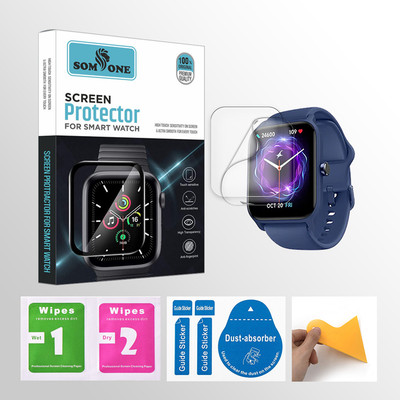 SOMTONE Edge To Edge Tempered Glass for FASTRACK REFLEX NITRO 1.8 inch Smartwatch 2 PROTECTOR + 2 WIPES + 2 DUST REMOVAL STICKER + 1 WIPER(Pack of 2)