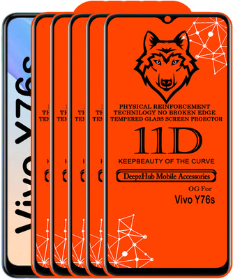 DeepzHub Edge To Edge Tempered Glass for Vivo Y76s(Pack of 5)