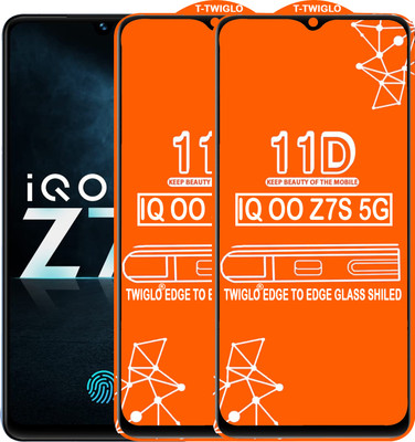 TWIGLO Edge To Edge Tempered Glass for IQOO Z7S 5G(Pack of 2)