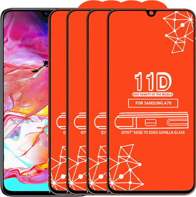 Qyist Edge To Edge Tempered Glass for Samsung Galaxy A70(Pack of 4)