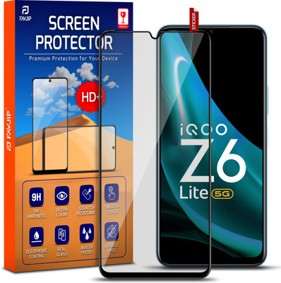 FAVJIP Edge To Edge Tempered Glass for IQOO Z6 Lite 5G, 2.5D Curved Self Adhesive Screen Guard with Easy installation Kit(Pack of 1)