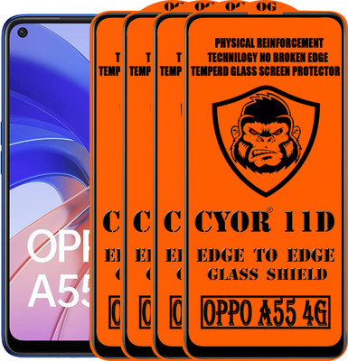 CYOR Edge To Edge Tempered Glass for OPPO A55 4G(Pack of 4)