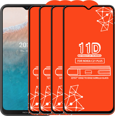 Qyist Edge To Edge Tempered Glass for NOKIA C21 PLUS(Pack of 4)