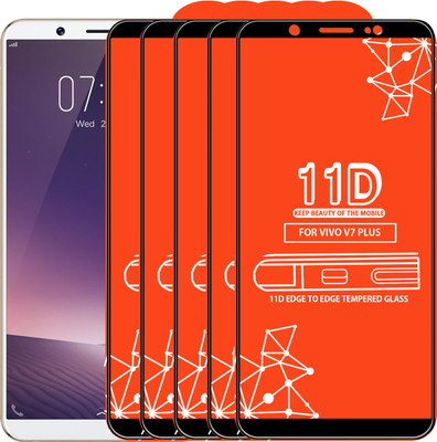 Qyist Edge To Edge Tempered Glass for VIVO V7(Pack of 5)