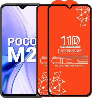 Roxel Edge To Edge Tempered Glass for Poco M2(Pack of 2)