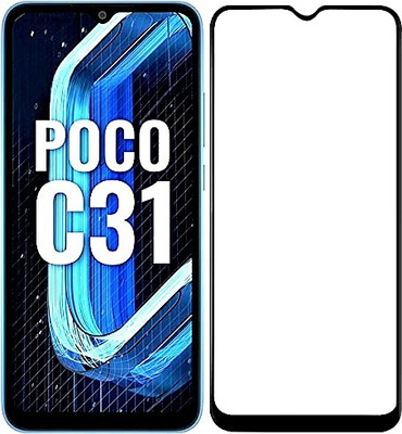 slaky Edge To Edge Tempered Glass for Poco C31(Pack of 1)