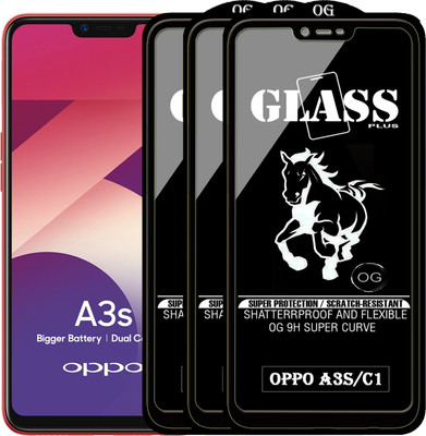 PFOAM Edge To Edge Tempered Glass for Oppo A3s(Pack of 3)