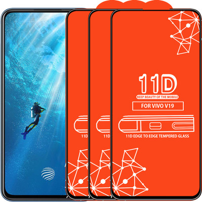 Qyist Edge To Edge Tempered Glass for Vivo V19(Pack of 3)