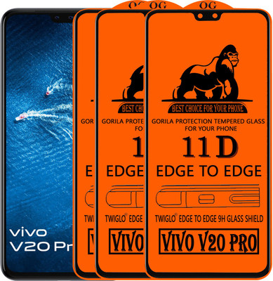 TWIGLO Edge To Edge Tempered Glass for VIVO V20 PRO(Pack of 3)