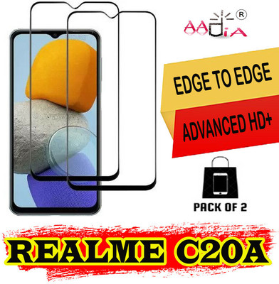 aadia Edge To Edge Tempered Glass for REALME C20 A(Pack of 2)