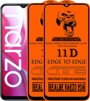 TWIGLO Edge To Edge Tempered Glass for REALME NARZO 20A(Pack of 3)