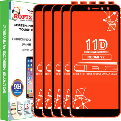 Rofix star Edge To Edge Tempered Glass for Mi Redmi Y2(Pack of 5)